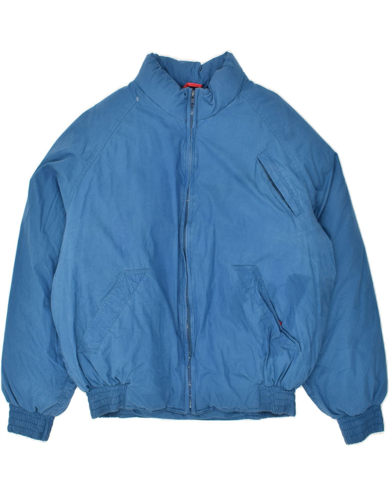 VINTAGE Mens Windbreaker Jacket UK 38 Medium Blue Cotton Vintage Vintage and Second-Hand Vintage from Messina Hembry 