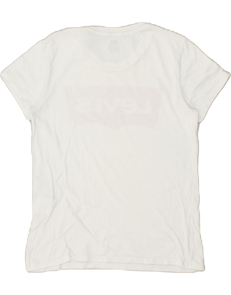 LEVI'S Womens Graphic T-Shirt Top UK 10 Small White Cotton Vintage Levi's and Second-Hand Levi's from Messina Hembry 