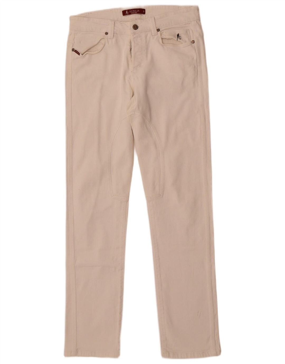 SIVIGLIA Mens Straight Jeans W31 L32 White Cotton