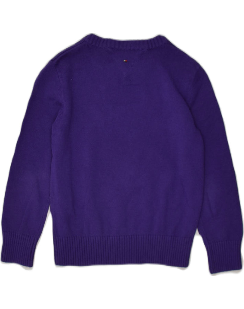 TOMMY HILFIGER Girls Crew Neck Jumper Sweater 4-5 Years Purple Cotton | Vintage Tommy Hilfiger | Thrift | Second-Hand Tommy Hilfiger | Used Clothing | Messina Hembry 