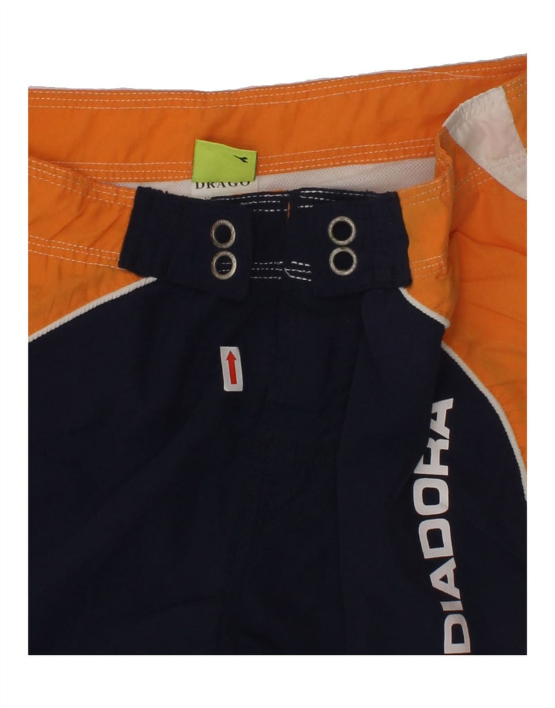 DIADORA Boys Graphic Swimming Shorts 11-12 Years Navy Blue Colourblock | Vintage Diadora | Thrift | Second-Hand Diadora | Used Clothing | Messina Hembry 