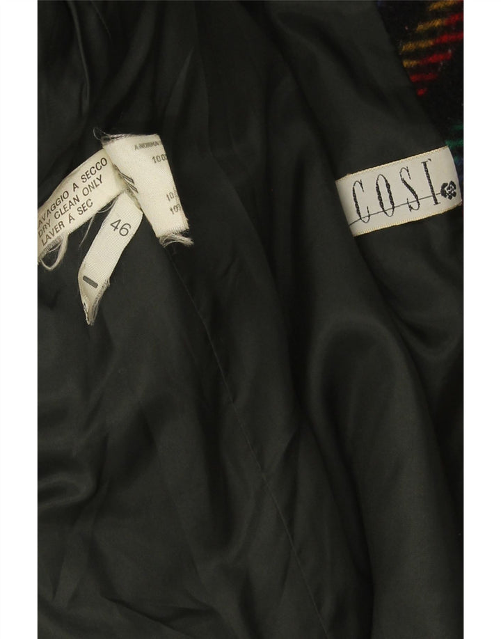 Vintage Womens 1 Button Blazer Jacket IT 46 Large Multicoloured Check