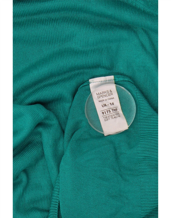 Marks & Spencer Womens Roll Neck Jumper Sweater UK 14 Medium Green