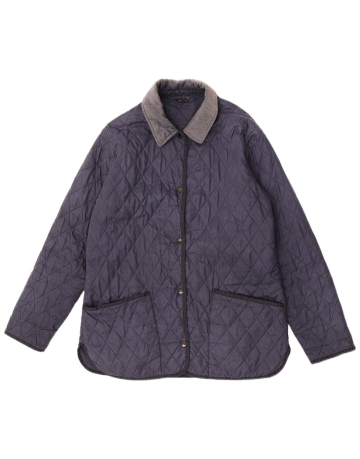 Barbour Womens Quilted Jacket UK 14 Large Navy Blue Polyamide