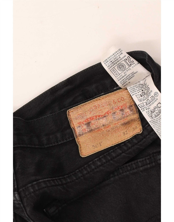 Levi's Mens 501 Straight Jeans W32 L34 Black Cotton