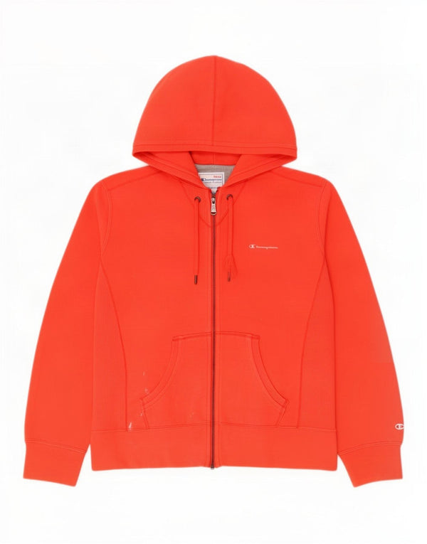 Champion Womens Heritage Classics Zip Hoodie Sweater UK 14 Medium Red