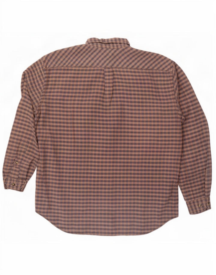 Marlboro Classics Mens Shirt XL Brown Gingham Cotton