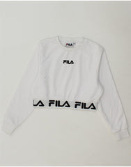 FILA Girls Graphic Sweatshirt Jumper 5-6 Years 2XS White Cotton