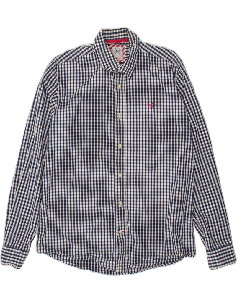 CREW CLOTHING Mens Classic Fit Shirt Medium Navy Blue Gingham Cotton Vintage Crew Clothing and Second-Hand Crew Clothing from Messina Hembry 