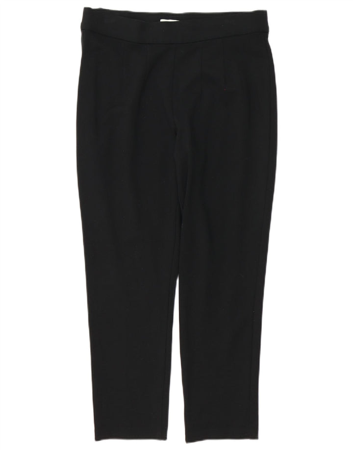 Marks & Spencer Womens Slim Cropped Trousers UK 12 Medium W30 L24 Black