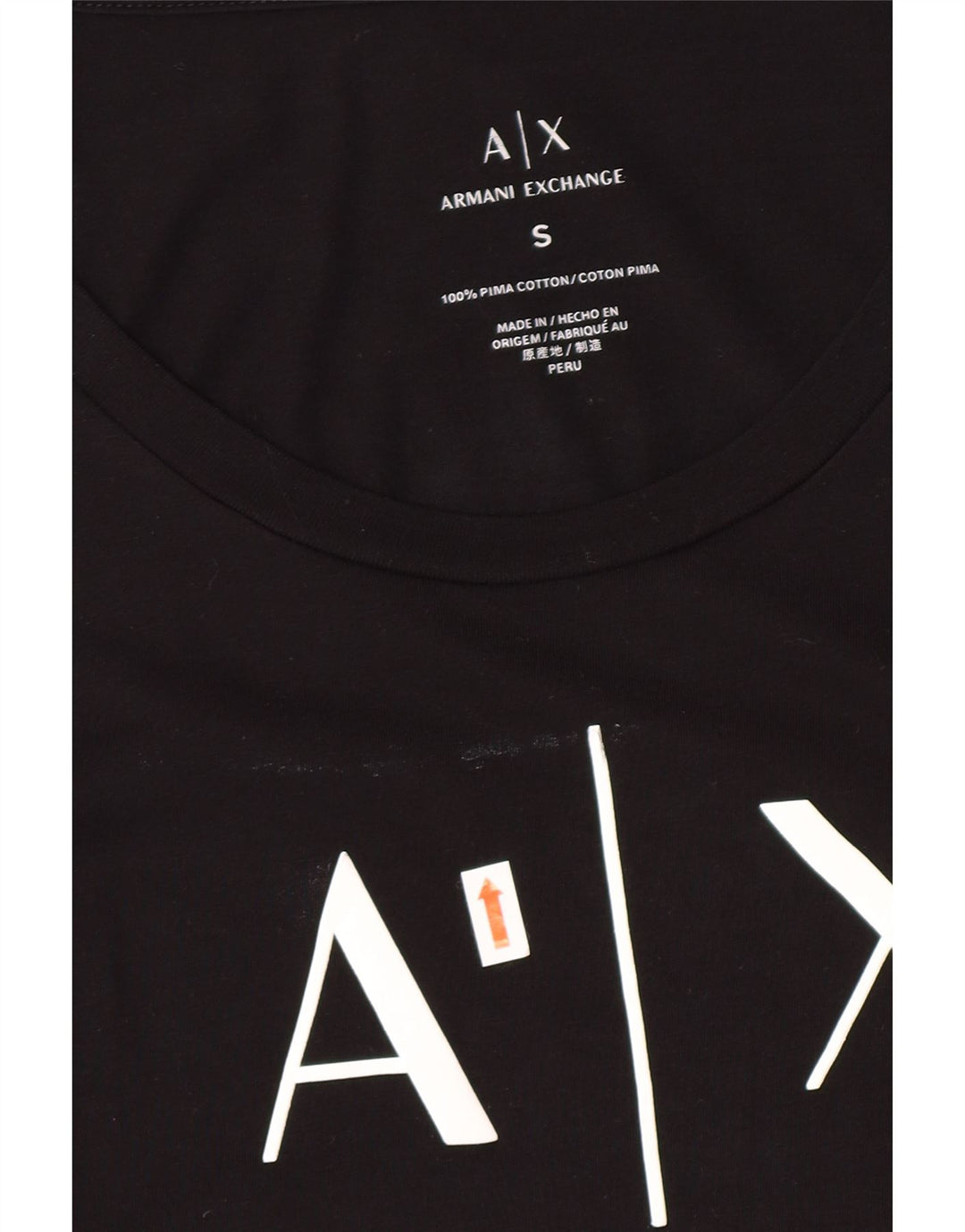 Armani Exchange Womens Graphic Top UK 8 Small Black Logo