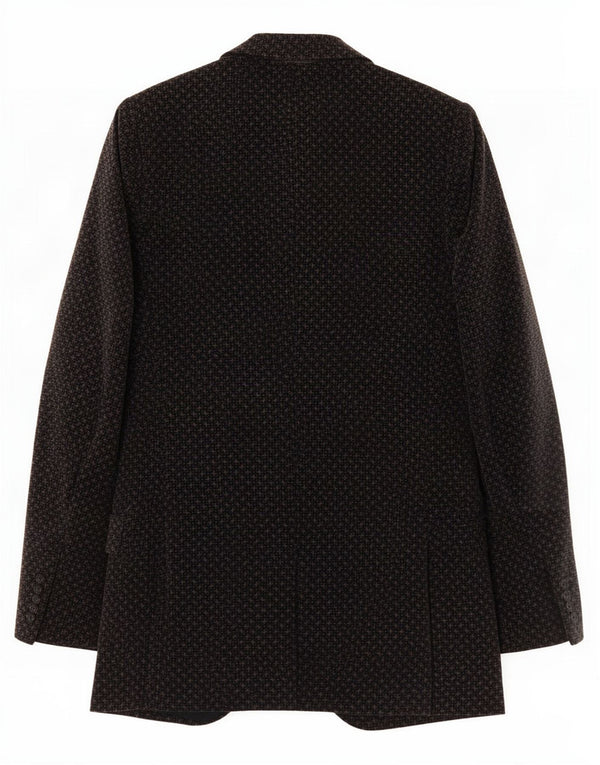 Vintage Mens 2 Button Velvet Blazer Jacket IT 50 Large Black Geometric