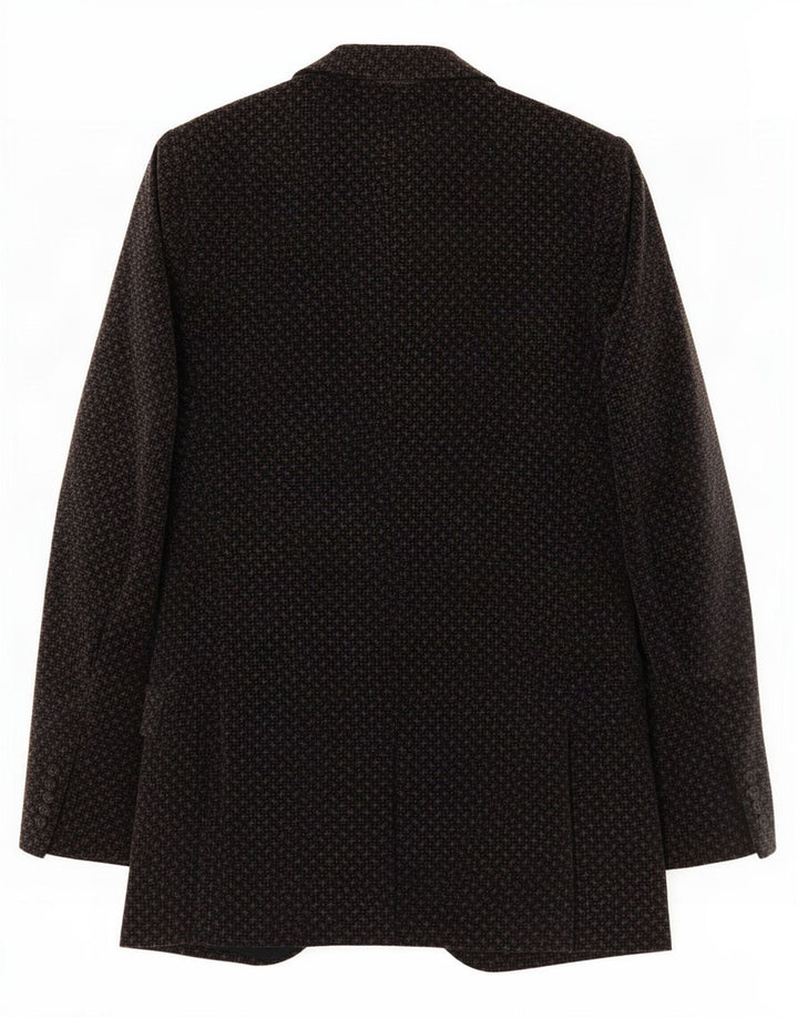 Vintage Mens 2 Button Velvet Blazer Jacket IT 50 Large Black Geometric