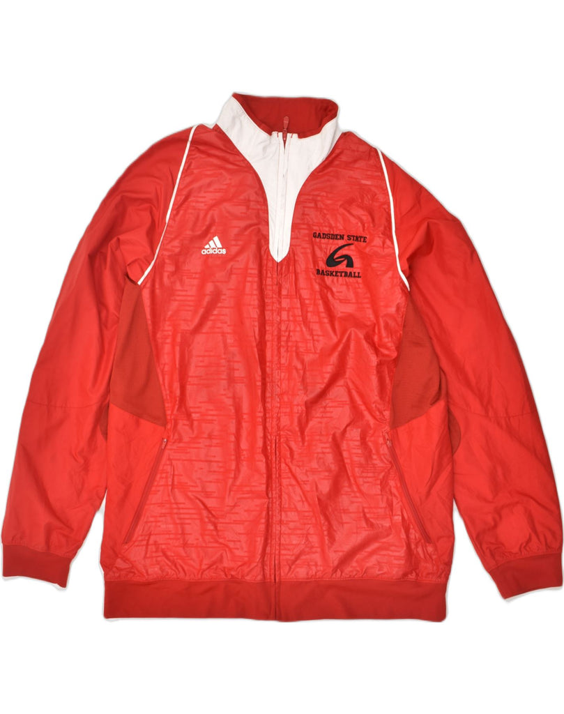 ADIDAS Mens Graphic Rain Jacket Uk 40 Large Red Polyester | Vintage Adidas | Thrift | Second-Hand Adidas | Used Clothing | Messina Hembry 