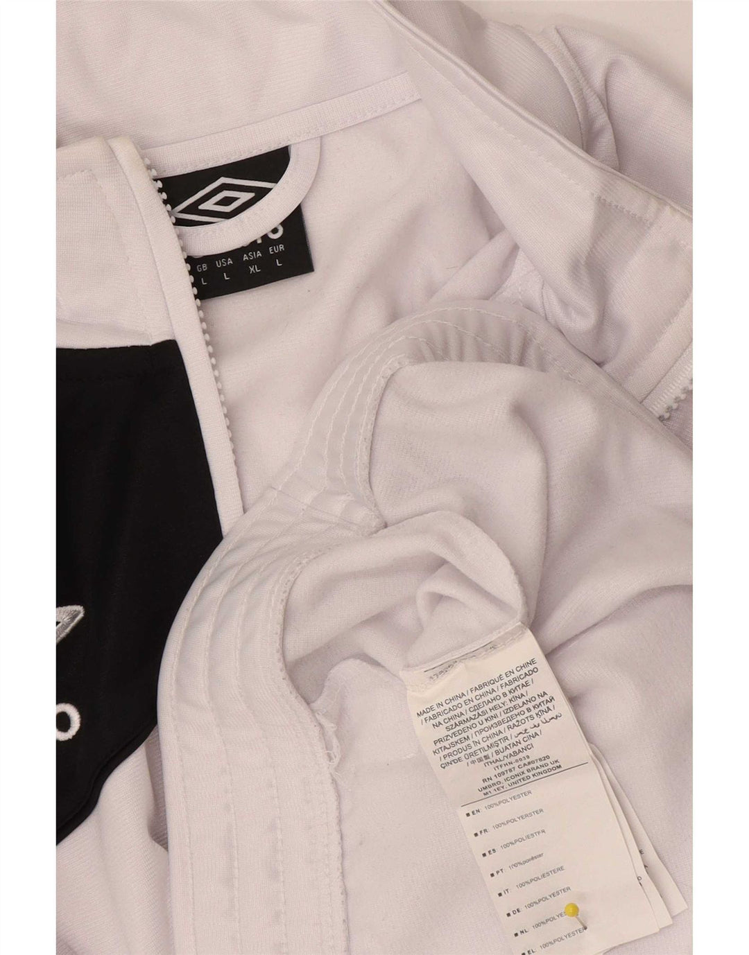 Umbro Mens Tracksuit Top Jacket Large White Colourblock Polyester