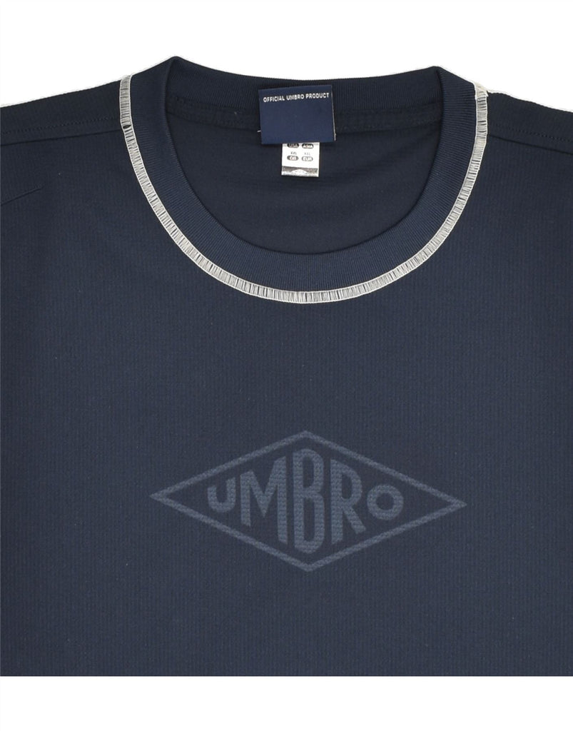 UMBRO Mens Slim Graphic Vest Top 2XL Navy Blue Polyester | Vintage Umbro | Thrift | Second-Hand Umbro | Used Clothing | Messina Hembry 