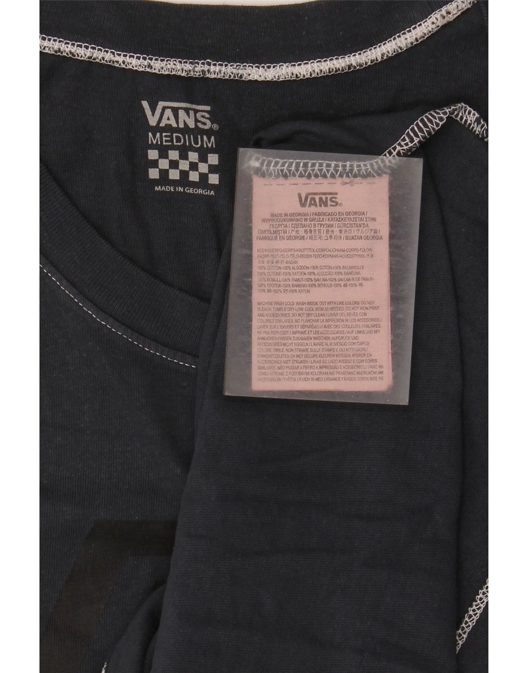 Vans Womens Graphic Vest Top UK 12 Medium Navy Blue