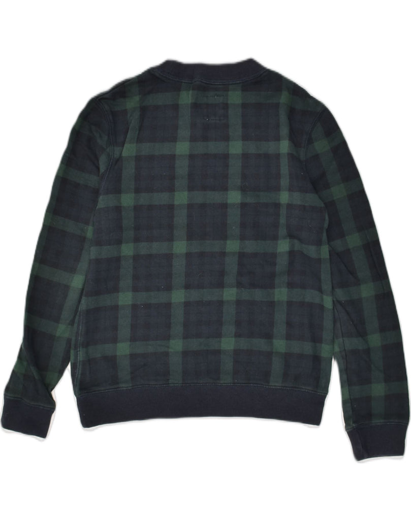 JACK WILLS Womens Sweatshirt Jumper UK 6 XS Green Check Cotton | Vintage Jack Wills | Thrift | Second-Hand Jack Wills | Used Clothing | Messina Hembry 