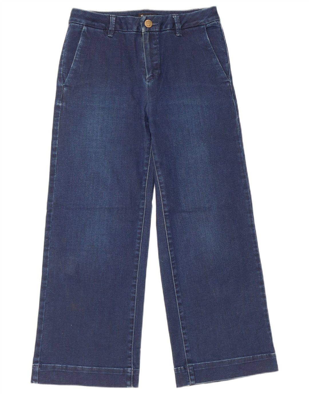 Massimo Dutti Womens Crop Wide Leg Jeans W26 L23 Blue