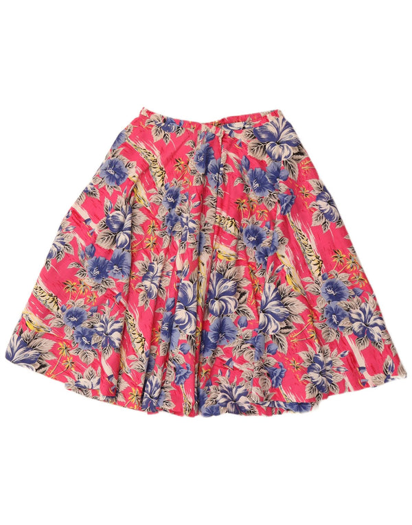 Vintage Womens Circle Skirt W24 XS Pink Floral