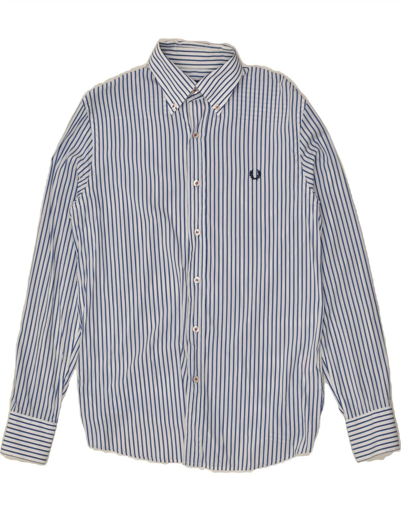 FRED PERRY Mens Slim Fit Shirt Medium Blue Pinstripe Cotton | Vintage Fred Perry | Thrift | Second-Hand Fred Perry | Used Clothing | Messina Hembry 