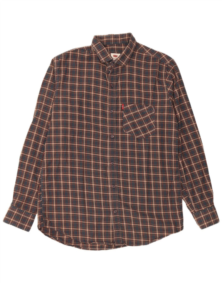 Levi's Mens Slim Fit Shirt XL Navy Blue Check