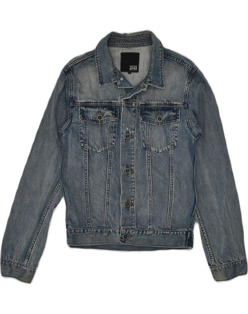 JACK & JONES Mens Denim Jacket UK 38 Medium Blue Cotton | Vintage Jack & Jones | Thrift | Second-Hand Jack & Jones | Used Clothing | Messina Hembry 