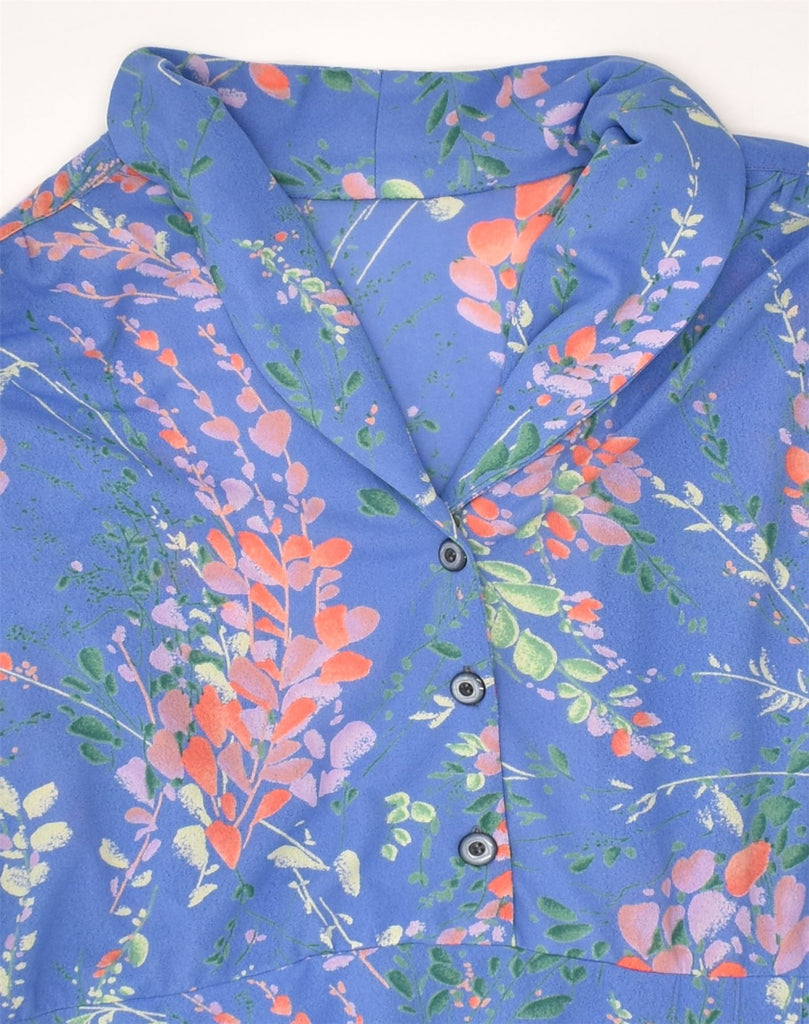 VINTAGE Womens Pullover Shift Dress UK 18 XL Blue Floral | Vintage Vintage | Thrift | Second-Hand Vintage | Used Clothing | Messina Hembry 