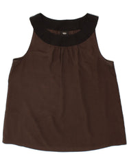 MOSSIMO Womens Halter Top UK 14 Medium Brown Polyester