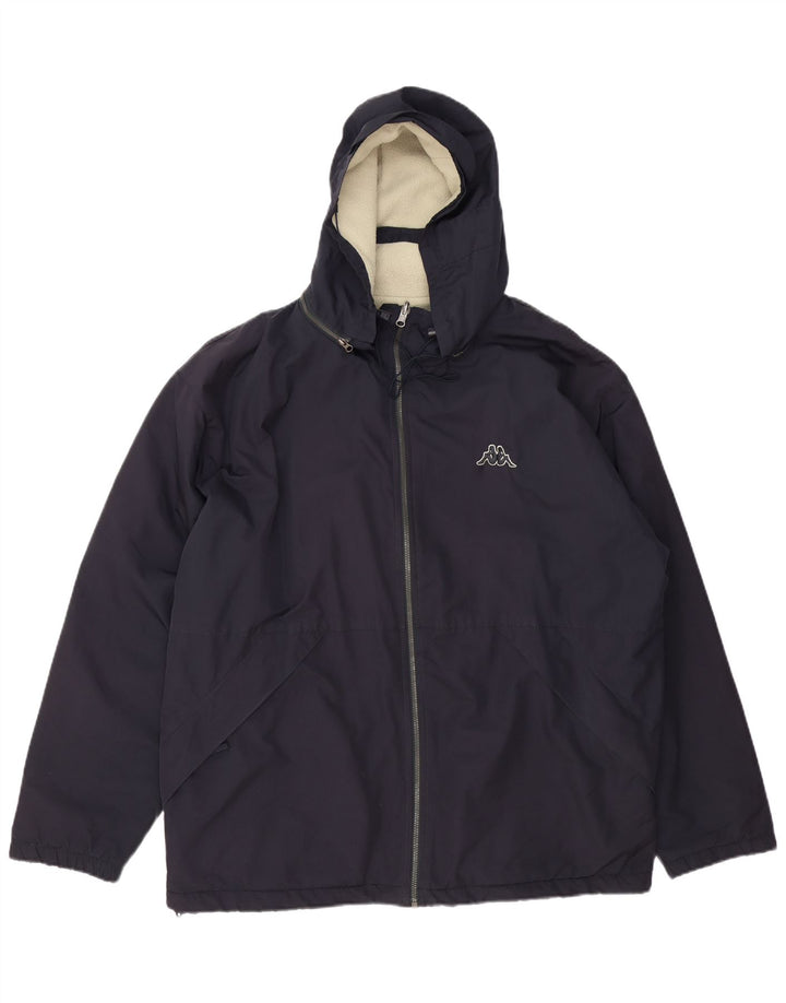 Kappa Mens Hooded Reversible Jacket UK 40 Large Navy Blue
