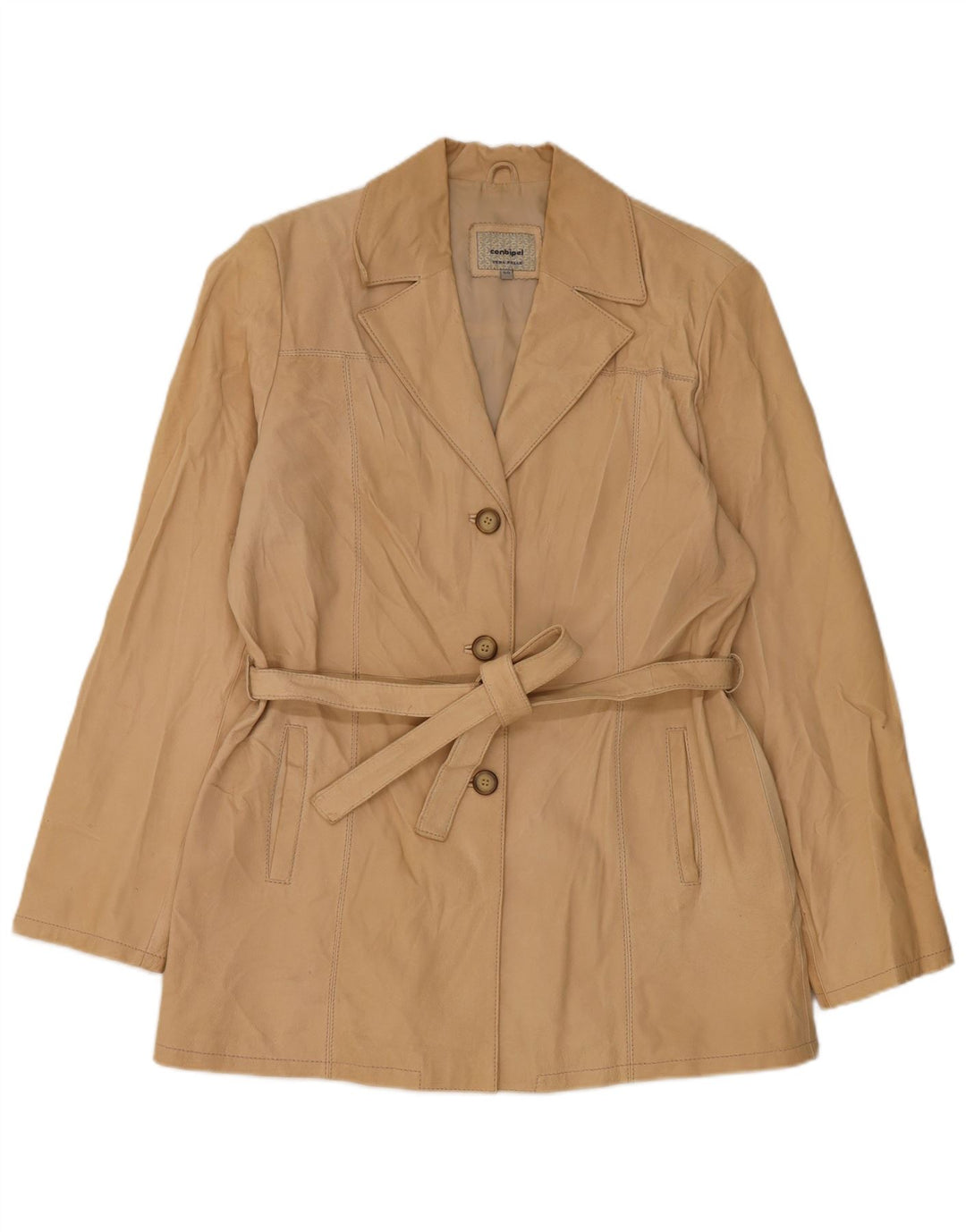 Conbipel Womens Leather Jacket IT 50 XL Beige