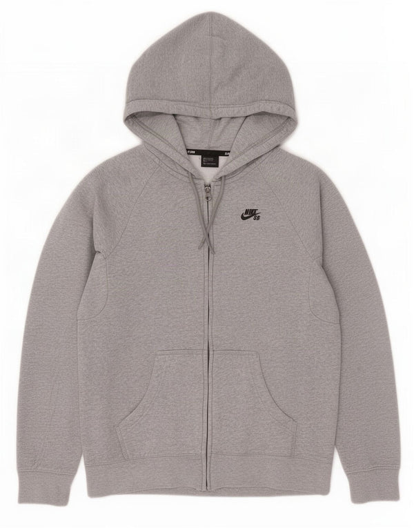Nike Mens Zip Hoodie Sweater Small Grey Flecked Cotton
