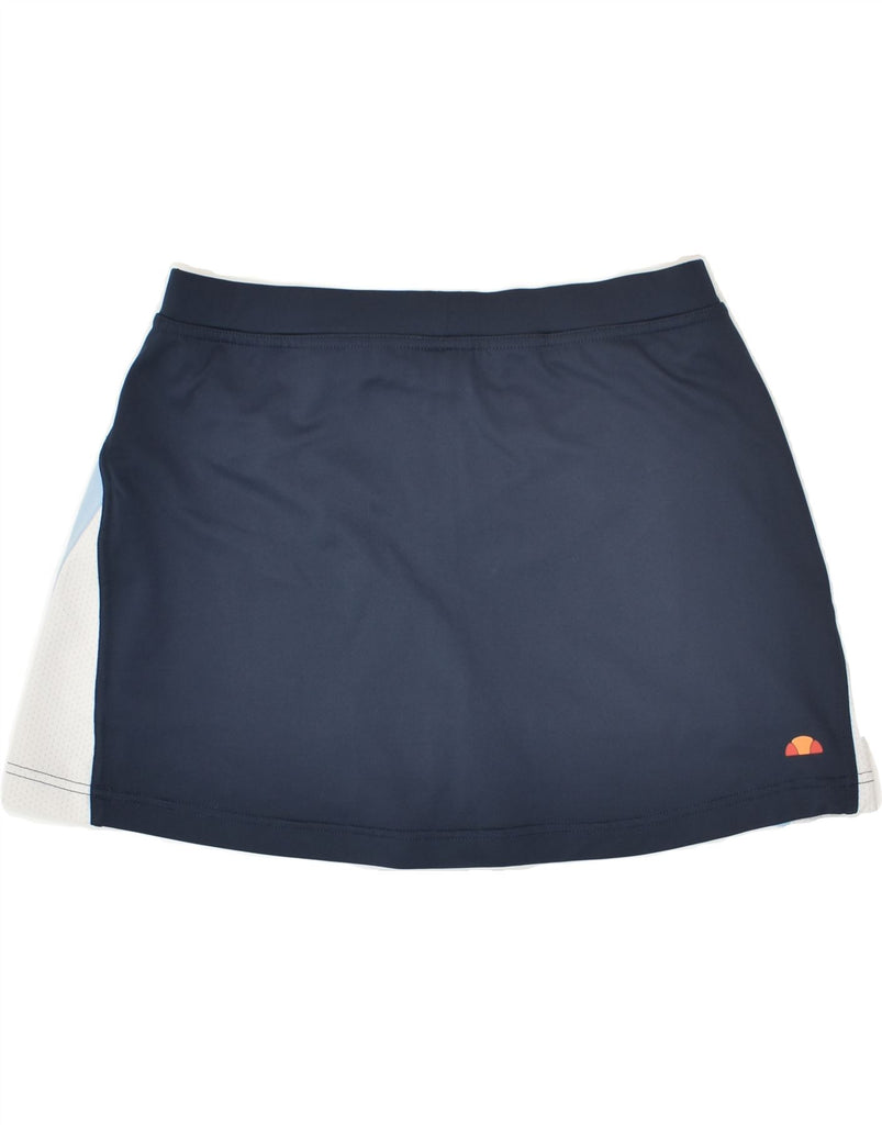 ELLESSE Womens Skort UK 12 Medium Blue Colourblock Polyester | Vintage Ellesse | Thrift | Second-Hand Ellesse | Used Clothing | Messina Hembry 