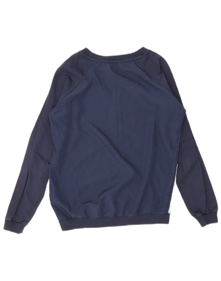 Guess Womens Oversized Sweatshirt Jumper UK 6 XS Navy Blue Floral Polyester