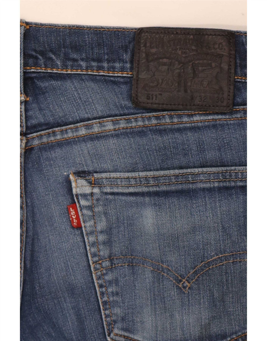 Levi's Mens 511 Distressed Slim Jeans W32 L30 Navy Blue Cotton