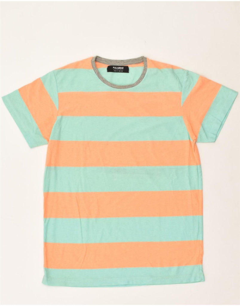 PULL & BEAR Mens T-Shirt Top Medium Orange Striped | Vintage Pull & Bear | Thrift | Second-Hand Pull & Bear | Used Clothing | Messina Hembry 