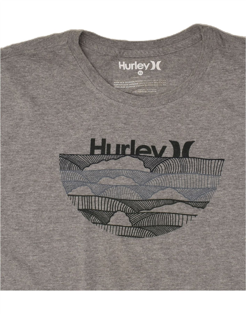 HURLEY Mens Graphic T-Shirt Top XL Grey Cotton | Vintage Hurley | Thrift | Second-Hand Hurley | Used Clothing | Messina Hembry 