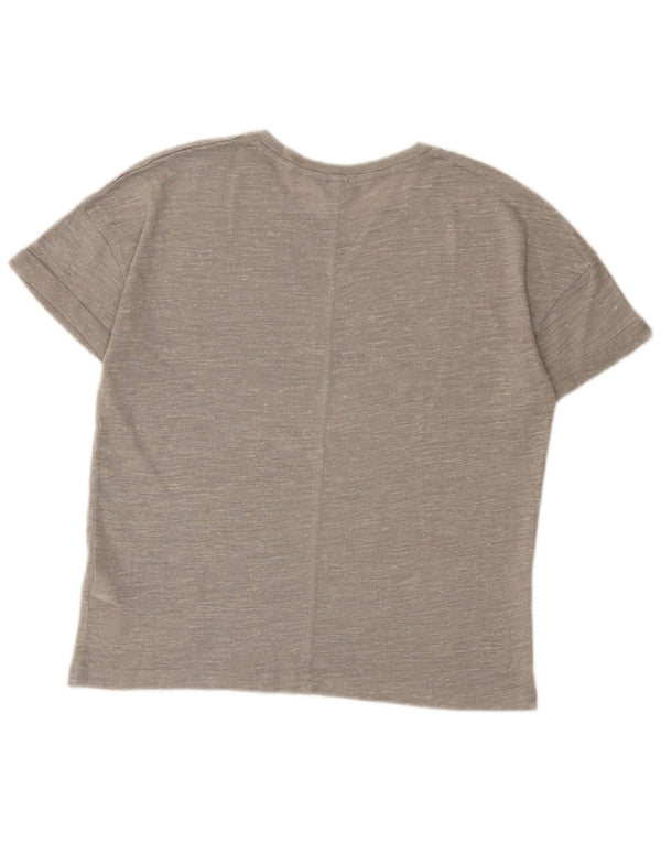 Topshop Womens T-Shirt Top UK 10 Small Grey Flecked Acrylic