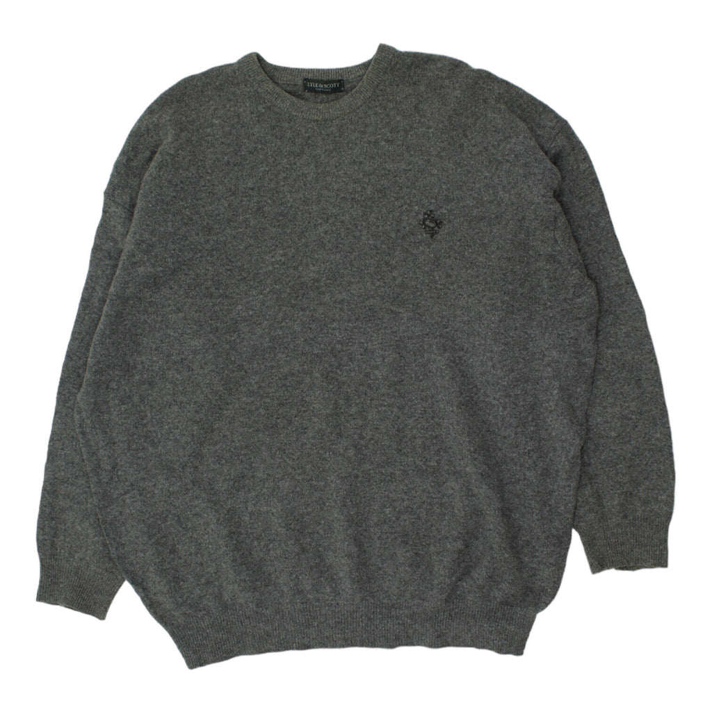 Lyle & Scott Scotland Mens Grey Tight Knit Jumper | Vintage Designer Sweater VTG | Vintage Messina Hembry | Thrift | Second-Hand Messina Hembry | Used Clothing | Messina Hembry 