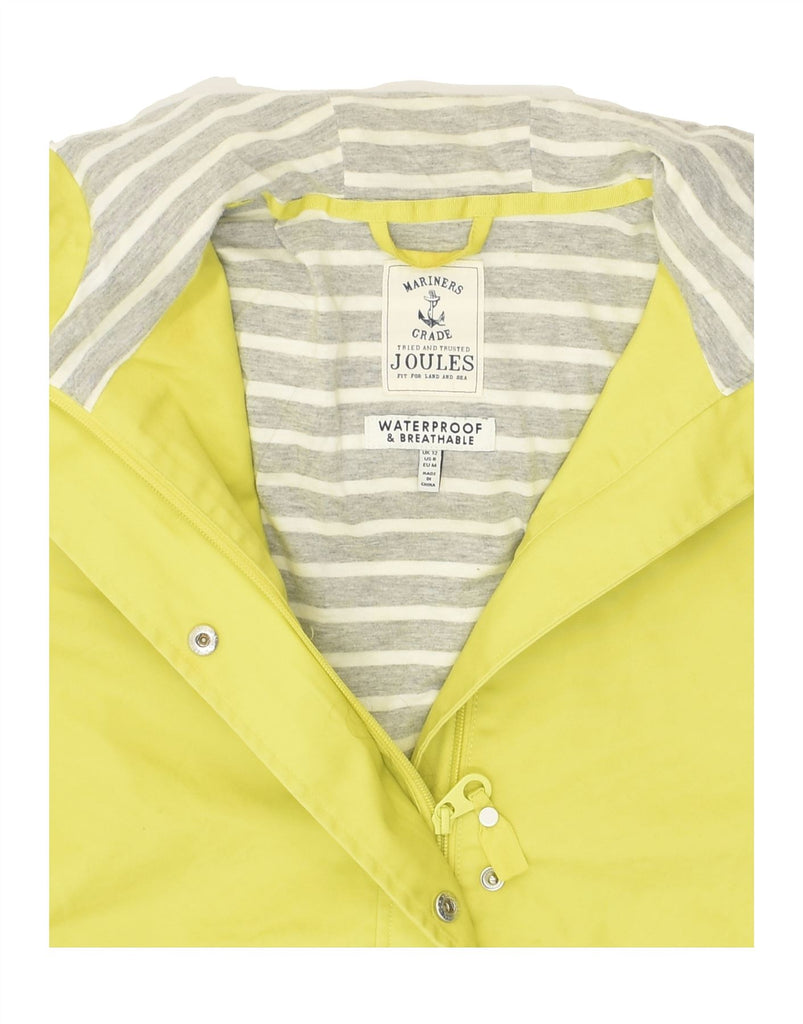 JOULES Womens Hooded Waterproof Jacket UK 12 Medium Yellow Cotton | Vintage Joules | Thrift | Second-Hand Joules | Used Clothing | Messina Hembry 