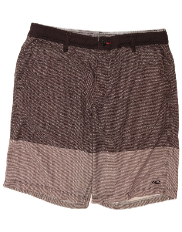 O'Neill Mens Chino Shorts W34 Large Grey Pinstripe Polyester