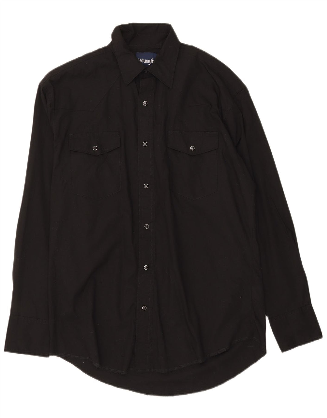 Wrangler Mens Shirt Medium Black Cotton