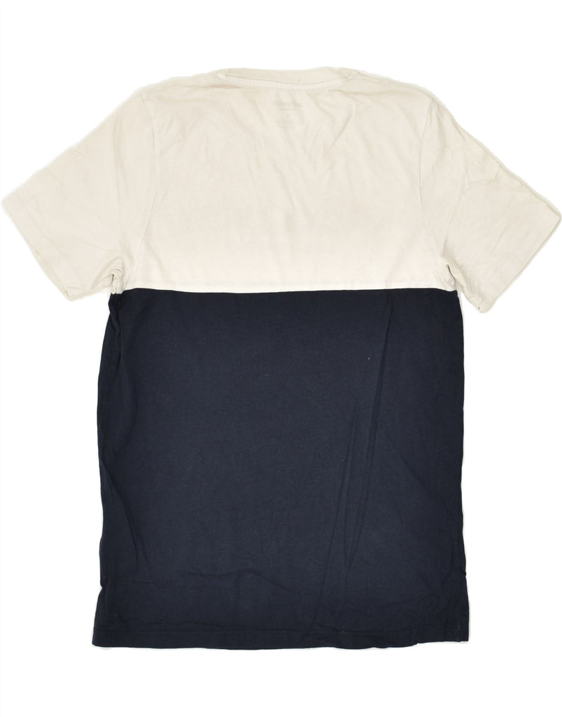 JACK & JONES Mens Graphic T-Shirt Top Medium Navy Blue Colourblock Cotton | Vintage Jack & Jones | Thrift | Second-Hand Jack & Jones | Used Clothing | Messina Hembry 