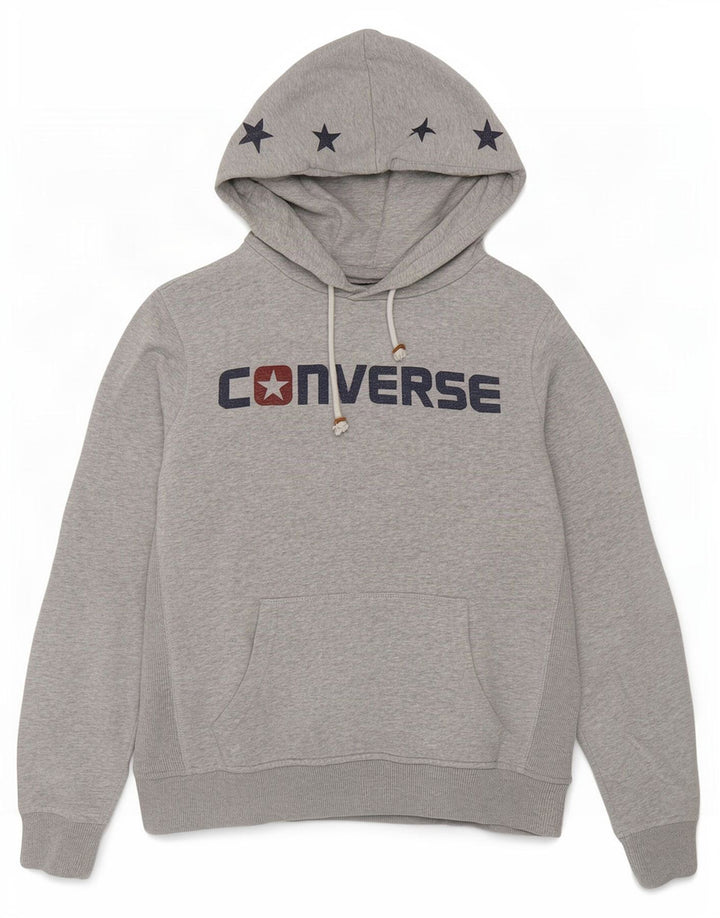 Converse Womens Graphic Hoodie Jumper UK 14 Medium Grey