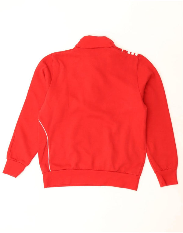 Adidas Boys Zip Neck Sweatshirt Jumper 13-14 Years Red Cotton