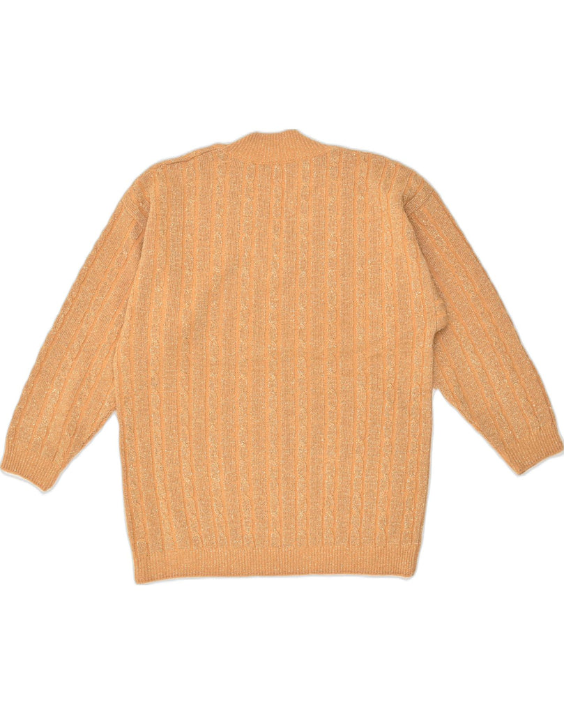 VINTAGE Womens V-Neck Jumper Sweater UK 16 Large Orange Acrylic | Vintage Vintage | Thrift | Second-Hand Vintage | Used Clothing | Messina Hembry 