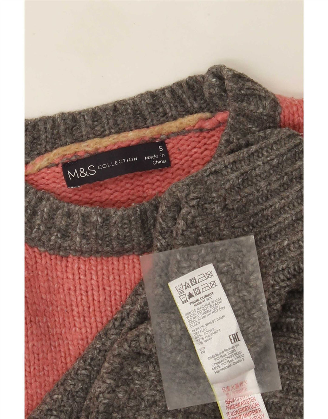 Marks & Spencer Womens Boat Neck Jumper Sweater UK 10 Small Multicoloured
