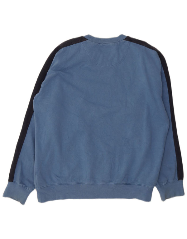 Nike Mens Sweatshirt Jumper UK 42/44 Large Blue Colourblock Cotton