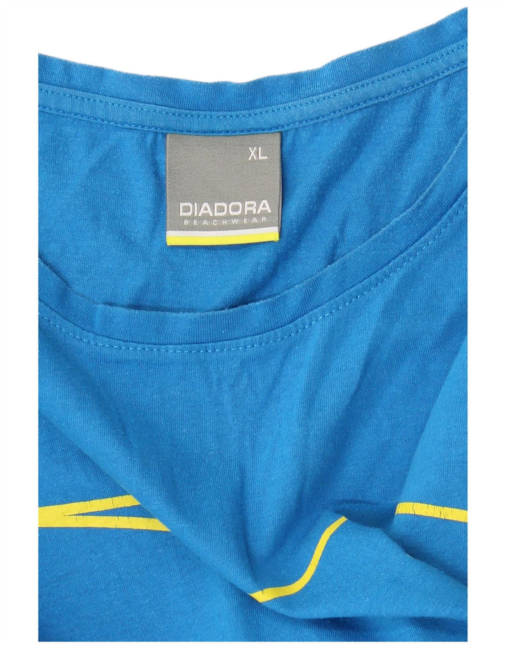 DIADORA Mens Graphic T-Shirt Top XL Blue