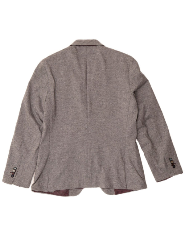 John Barritt Womens 2 Button Blazer Jacket IT 50 XL Grey Cotton